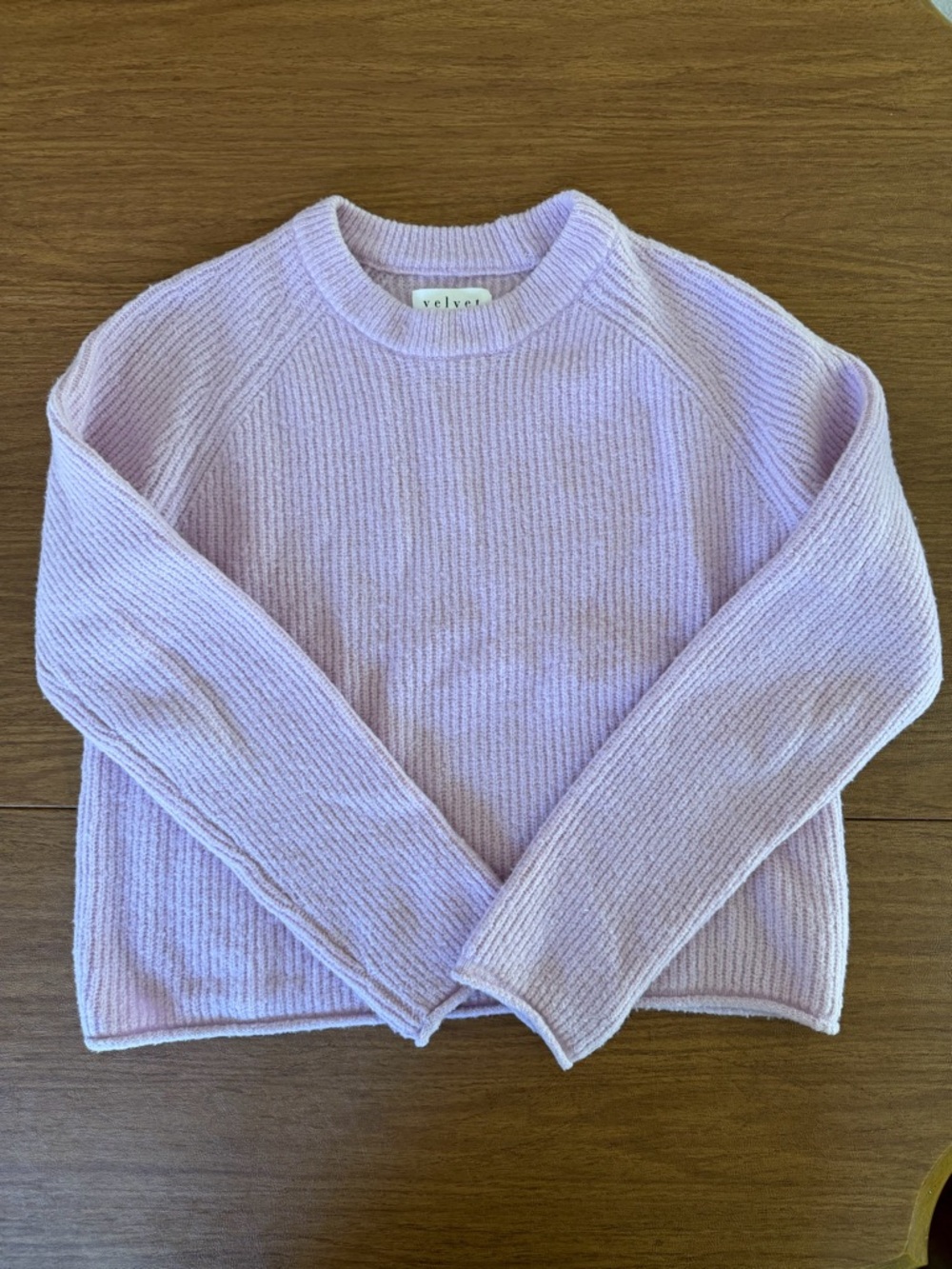 Velvet by Graham & Spencer Light Lavender Crewneck Sweater